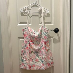 Hello Molly Floral Mini Dress - Pink and White
